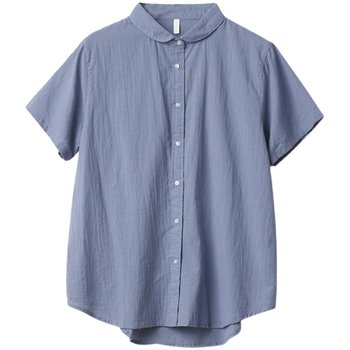 Short-sleeved washed cotton shirt japanese style breathable shirt versatile