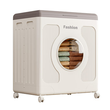 Clothes storage box household flip large capacity with pulley