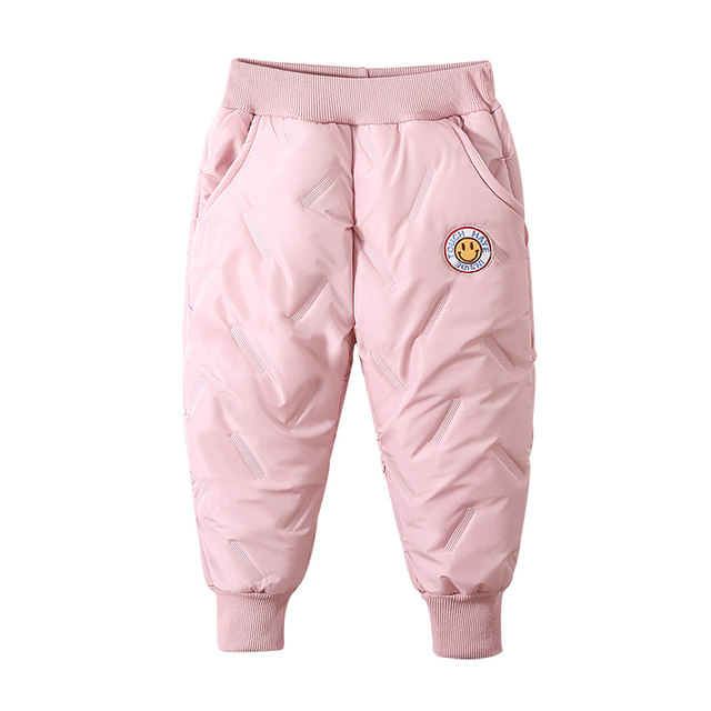 Children's fleece quilted pants for boys and girls, winter pants for babies