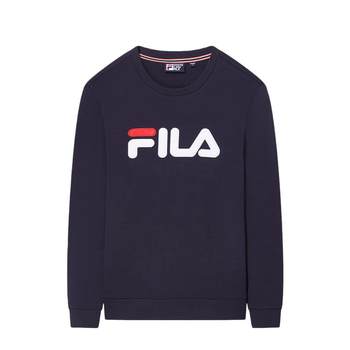 FILA Official Men's Pullover Sweatshirt 2024 Spring Fashion Basics Simple Casual Knitted Sports Top