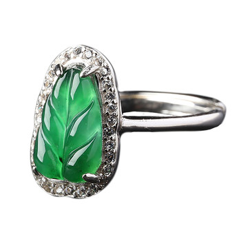 Women's crystal natural jadeite ring