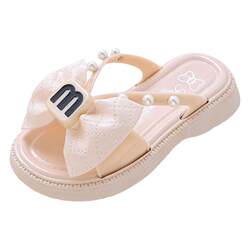 Girls and Children's slippers 2024 Fashion Korean version of summer bow cute princess new sandals baby Zhongda children