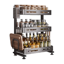 Cabei stainless steel kitchen seasoning condiment storage rack spice rack multi-functional multi-layer countertop storage knife holder