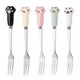 5 stainless steel non-ceramic handle fruit fork cute creative cat claw small fork dessert cake mooncake soft tableware