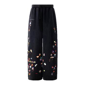 Bjhg ກິລາ sweatpants ແບບຊະຊາຍແບບກະຕືລືລົ້ນຂອງແມ່ຍິງດູໃບໄມ້ລົ່ນແລະລະດູຫນາວ pants ຫນາພິມອອກ hiphop trousers ສໍາລັບຜູ້ຊາຍ