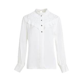 乔万尼秋装女装年新款长袖衬衫立领蕾丝设计上衣好看流行EI3C111
