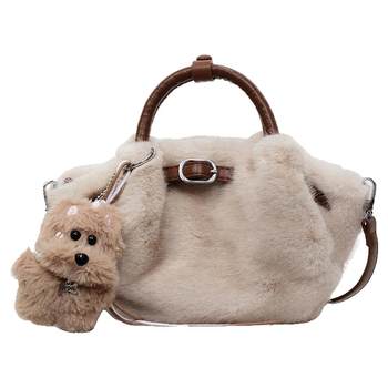 Super hot plush bucket bag 2025 winter new style