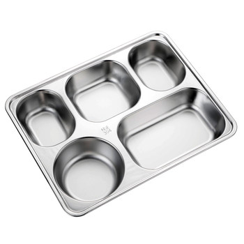 304 stainless steel dining plate divided into household adult cafeteria