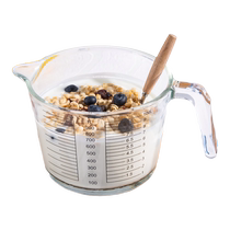 Glass measuring cup with scale high temperature resistance household large capacity egg flour measurement grams baking scale milliliter cup