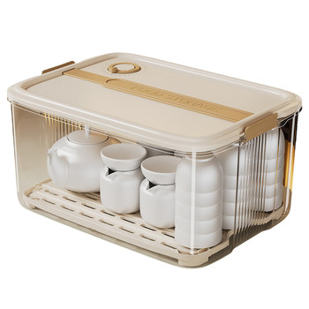 Tea set storage box seal drainage/double-layer design