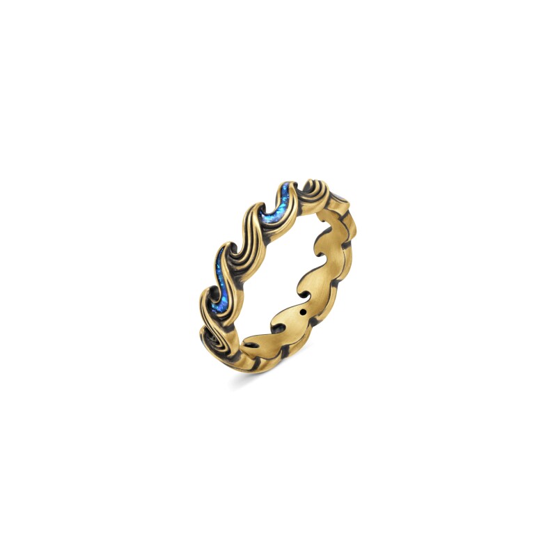 MONOLOGUE Monologue and Mystery Atlantis Tides and Waves Retro Gold Gilt Ring