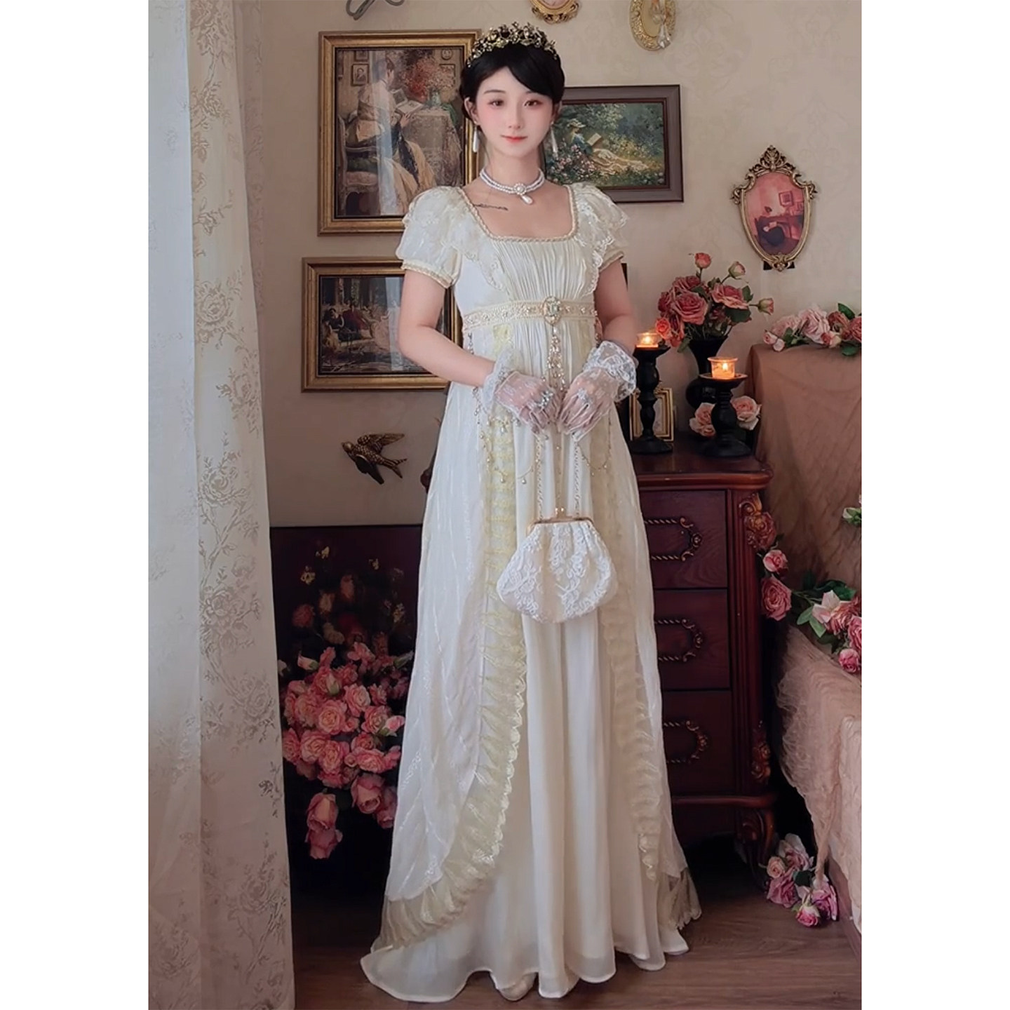 Free Wings Empire Dress Lolita Evening Gown High-End Fairy Birthday Party Coming-of-Age Ceremony Everyday Dress
