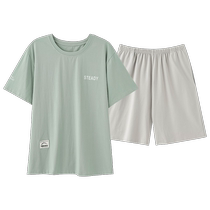 Pajamas for men summer modal short-sleeved shorts 2024 new casual cool large size can be worn outside home clothes suit