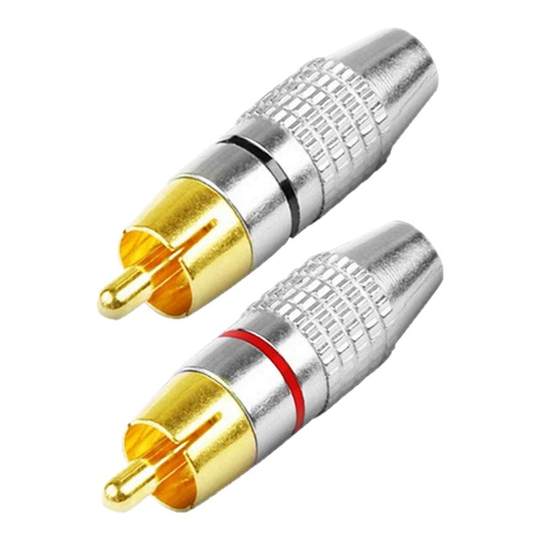 纯铜免焊莲花插头RCA镀金接头音箱音响喇叭功放AV视音频线连接头
