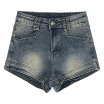 American Retro Denim Shorts Womens Summer Large Size High Waist Elastic Slim Hot Girl Slimming A-Line Hot Pants