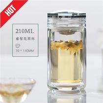 High-end Business Gifts Gift Business Water Glass Boys Day Gift Double Glazed Cup Thickened Thermal Insulation Flower Tea