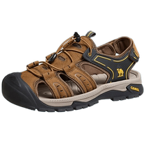 Camel sandales pour hommes 2024 nouvel été Gaz de pénétration extérieur résistant à labrasion des plages extérieures Anadromes sandales Casual Bag Head Sandals