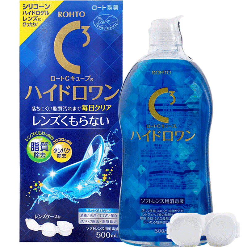 乐敦隐形眼镜护理液 500ml 抗菌消毒 保湿清凉 深层消毒及清洁