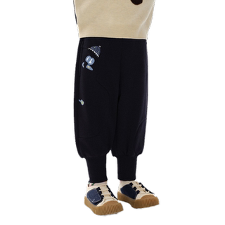 马拉丁童装裤子冬装女童小童雪人造型趣味印花针织长裤