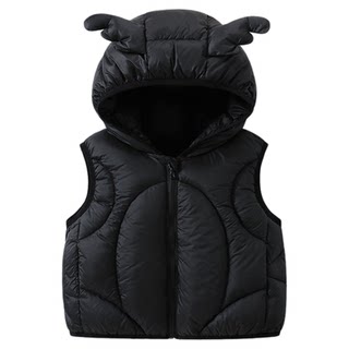 凡爱宝贝儿童羽绒连帽马甲加厚白鸭绒外穿卡通男女童坎肩25新款