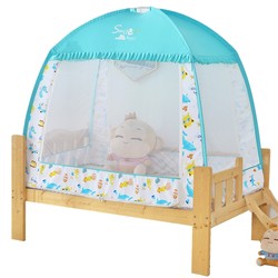 Children's bed mosquito net opening door and high 88*168cm baby bed stitching bed tail gate 100180 80150