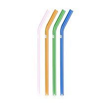 Zwilling colored glass straws 4 pack milk tea straws non-disposable transparent straws heat-resistant glass