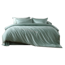 Mercury Home Textiles 60S long-staple cotton four-piece satin light luxury set solid color simple bed sheet and quilt cover 24 years new product