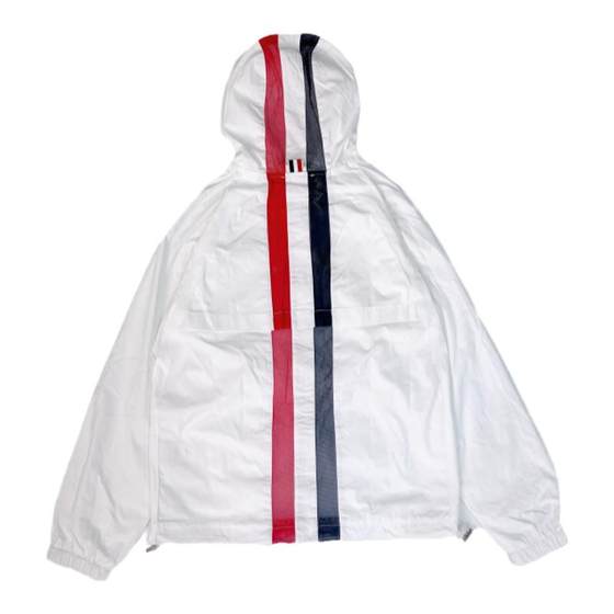 New TB Men's Women's Red, White Blue strip strips sports jacket white trench coat casual couple jacket
