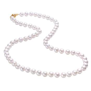 Akoya pearl necklace round and bright genuine