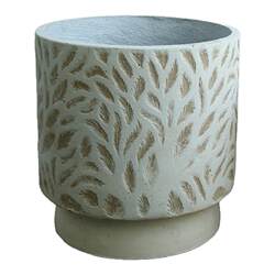 Old-Style Cement Large Flower Pot, Retro Large-Diameter Floor-Standing Flower Vessel, Creative Vase Decoration for Guesthouses, Hotels, and Balconies