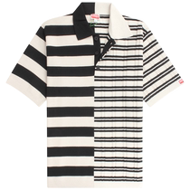 (travailleur autonome) Kenzo Mens striped splicing sleeve head short sleeve polo shirt FC65PU3253CK