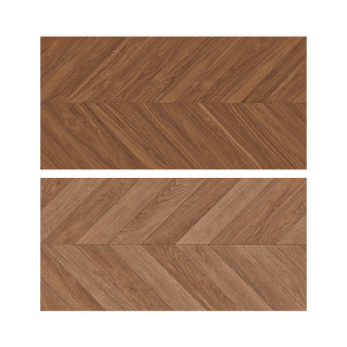 Caramel color special-shaped fishbone wood grain tile living room floor tiles