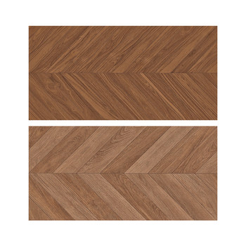 Caramel color special-shaped fishbone wood grain tiles living room floor tiles