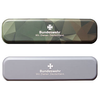 Tinplate camping stationery and cutlery box imported from germany