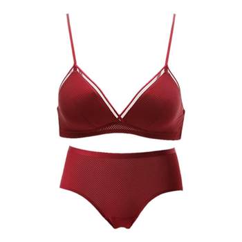 Greer anti-sagging red wedding ringless underwear