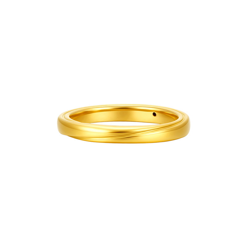 Ming brand jewelry hard gold one thought empty ring gold fixed mouth fashion simple geometric gold ring AFM0422
