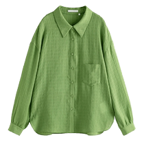 Single bundle large size womens chiffon texture drape sun protection shirt womens new summer new slightly fat MM temperament lapel shirt