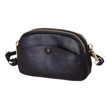 Multi-compartment soft cowhide shoulder crossbody simple mobile phone bag