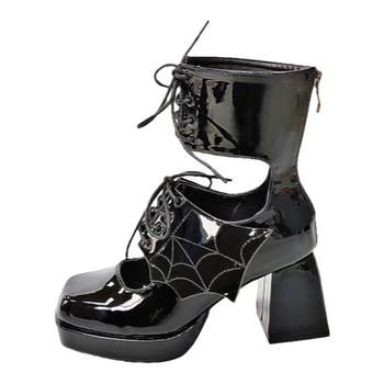 Spot Devil's Shackles ແບບ Gothic ຕົ້ນສະບັບເກີບສູງ Y2K Punk Style Subculture Hot Girl Lolita Shoes
