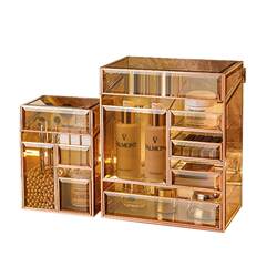 Kaman Glass Cosmetics Storage Box Desktop Large-Capacity Beauty Box High-End Skin Care Product Lipstick Storage Rack
