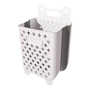 Wall-mounted laundry basket can be folded