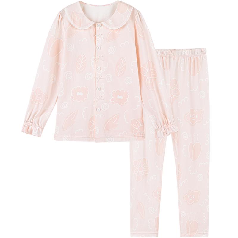 Ying's girls' Category A cotton autumn pajamas set