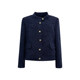 NAZ那子大码早秋编织粗花呢精致小香立领显瘦胖mm气质夹克外套女