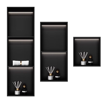 Customized built-in SUS304 stainless steel metal bathroom finished ultra-narrow double-layer TV in the bathroom niche