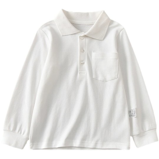 Children's solid color POLO lapel base shirt inside school uniform