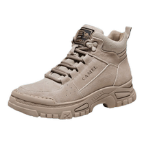 Camel work boots 2024 spring and autumn new thick-soled Martin boots for women genuine leather high-top sports shoes for women plus velvet cotton shoes for women