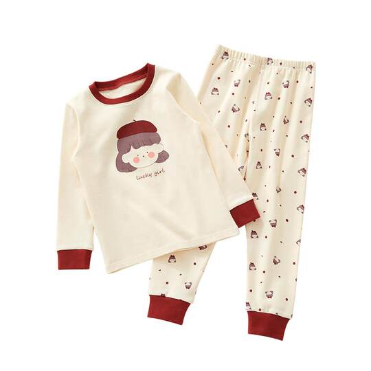 Children's autumn and winter thermal underwear, girls' autumn clothes and long trousers