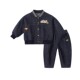Antibacterial and anti-fading boys' denim suit baby spring two-piece set children's fashionable and handsome clothes for older boys