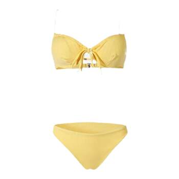 Light yellow white pure desire hot spring vacation bikini
