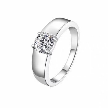 925 silver plated 18k gold moissanite men's ring with engraving